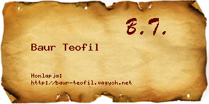Baur Teofil névjegykártya